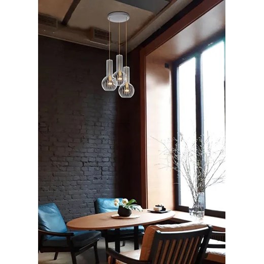 Biało-złota druciana lampa wisząca loft - S136-Morta Lumes One Size Edinos.pl