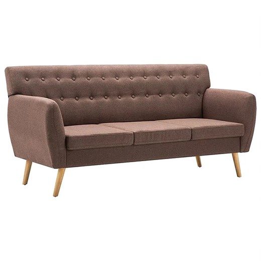 3-osobowa brązowa sofa pikowana - Elia ze sklepu Edinos.pl w kategorii Sofy i kanapy - zdjęcie 175110890