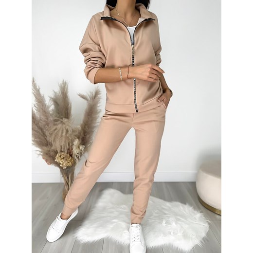 Beżowy Komplet Bluza + Spodnie Modnakiecka.pl 44 ModnaKiecka.pl