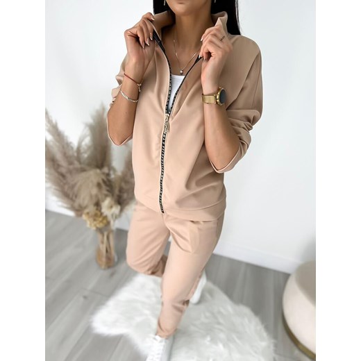 Beżowy Komplet Bluza + Spodnie Modnakiecka.pl 38 ModnaKiecka.pl