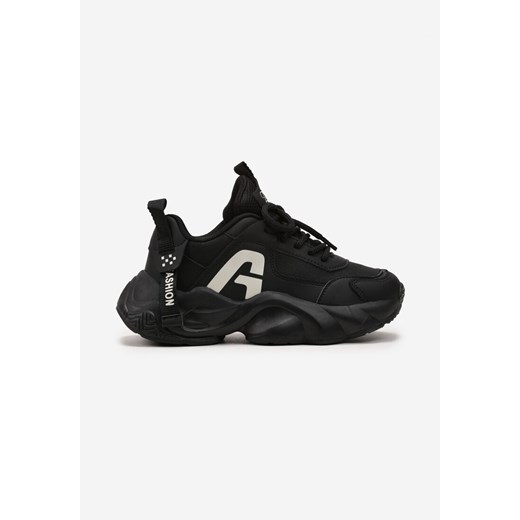 Czarne Buty Sportowe Sneakersy na Grubej Piankowej Podeszwie Lessiona Renee 36 renee.pl