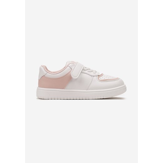 Biało-Różowe Buty Sportowe Sneakersy z Wkładką ze Skóry Naturalnej Zapinane na Rzep Seliara ze sklepu renee.pl w kategorii Buty sportowe dziecięce - zdjęcie 175113193