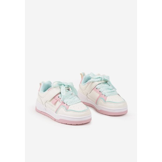 Beżowe Płaskie Buty Sportowe Sneakersy ze Sznurowaniem i Perforacją Avanelis ze sklepu born2be.pl w kategorii Buty sportowe dziecięce - zdjęcie 175116340