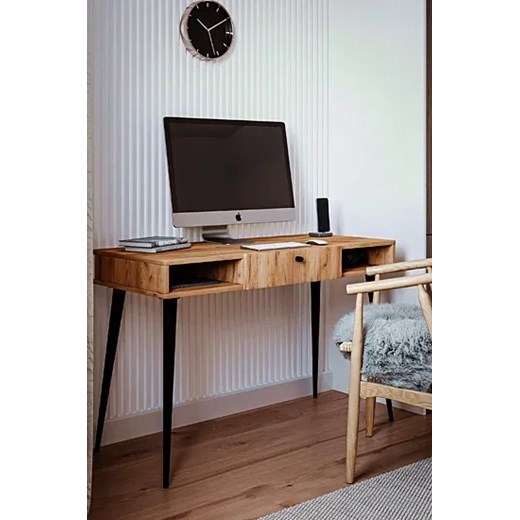 Minimalistyczne biurko z nóżkami typu skandi dąb craft - Elara 3X Elior One Size okazja Edinos.pl