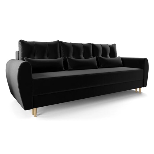 Czarna sofa rozkładana - Sinsiew 3X ze sklepu Edinos.pl w kategorii Sofy i kanapy - zdjęcie 175117514