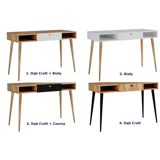 Minimalistyczne biurko z nóżkami typu skandi dąb craft - Elara 3X Elior One Size wyprzedaż Edinos.pl