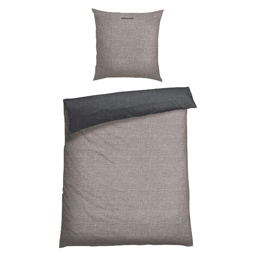 Schiesser Komplet pościeli renforcé w kolorze szaro-antracytowym Schiesser 135x200 cm okazyjna cena Limango Polska
