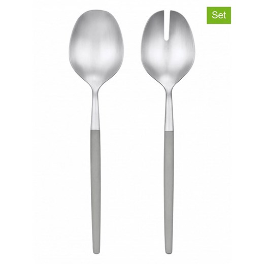 Blomus 2-częściowy zestaw &quot;Maxime&quot; w kolorze srebrno-szarym do sałaty - wys. 28 cm ze sklepu Limango Polska w kategorii Sztućce - zdjęcie 175119041