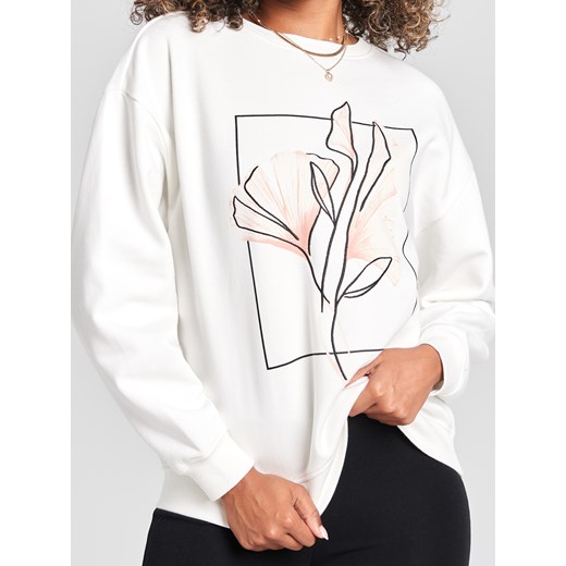 Sinsay - Bluza z haftem - kremowy Sinsay XL Sinsay