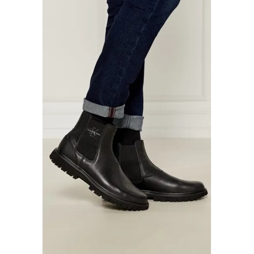 CALVIN KLEIN JEANS Skórzane sztyblety EVA MID CHELSEA 43 Gomez Fashion Store