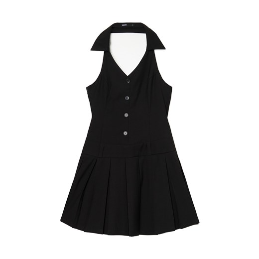 Cropp - Czarna sukienka mini z kołnierzykiem - czarny Cropp XL Cropp