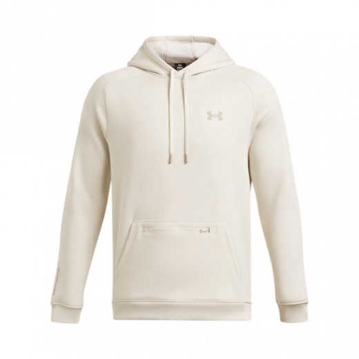 Męska bluza treningowa z kapturem Under Armour UA Armour Fleece Pro Kanga Hd - biała ze sklepu Sportstylestory.com w kategorii Bluzy męskie - zdjęcie 175123052