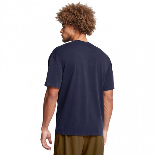 Męski t-shirt z nadrukiem Under Armour UA M Hw Os Logo Wash Ss - granatowy ze sklepu Sportstylestory.com w kategorii T-shirty męskie - zdjęcie 175123060