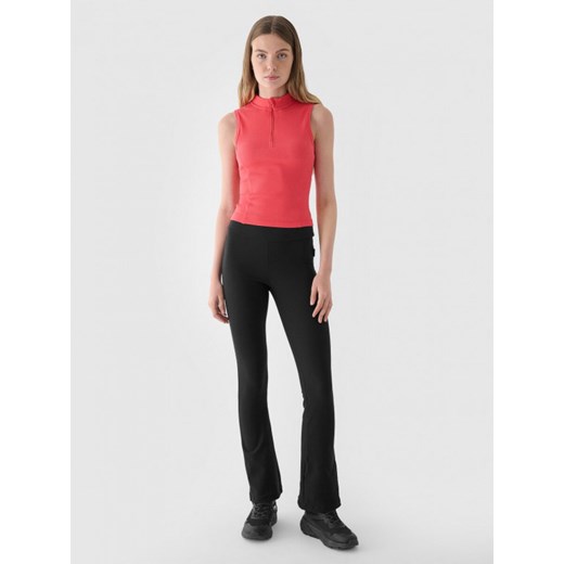 Damski top slim basic 4F 4FRAW24TSLEF182 - czerwony ze sklepu Sportstylestory.com w kategorii Bluzki damskie - zdjęcie 175123312
