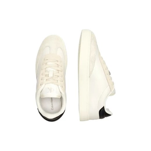 Buty sportowe męskie Calvin Klein z tkaniny beżowe wiązane