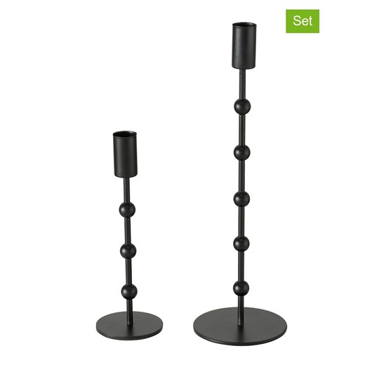 Boltze Świeczniki (2 szt.) &quot;Kimberly&quot; w kolorze czarnym ze sklepu Limango Polska w kategorii Świeczniki - zdjęcie 175131354