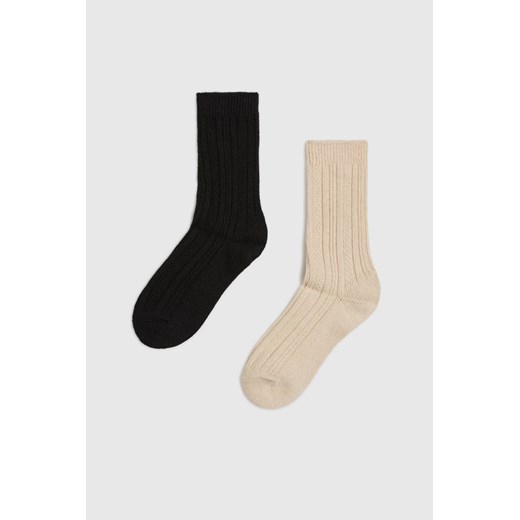2 pack długich skarpet czarny, beżowy ze sklepu Moodo.pl w kategorii Skarpetki damskie - zdjęcie 175131972