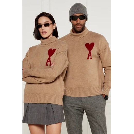 AMI Paris Wełniany sweter | Regular Fit ze sklepu Gomez Fashion Store w kategorii Swetry damskie - zdjęcie 175132461