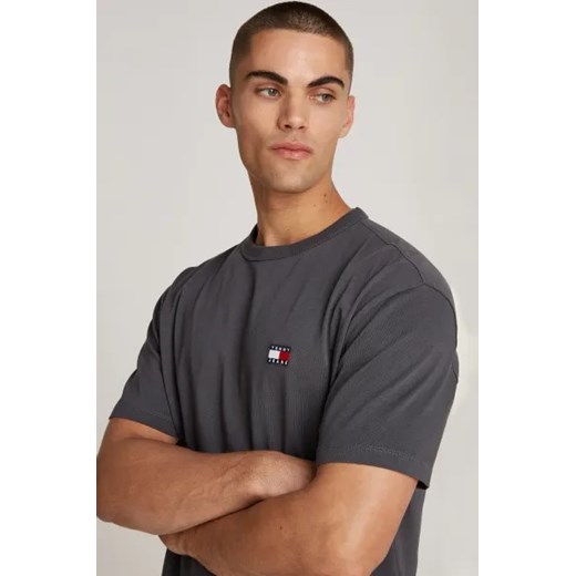 T-shirt męski Tommy Jeans szary z krótkim rękawem