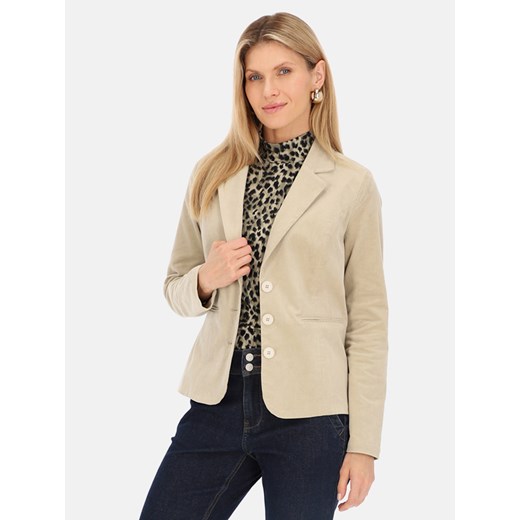 Dopasowana kremowa marynarka sztruksowa Red Button Blazer ze sklepu Eye For Fashion w kategorii Marynarki damskie - zdjęcie 175132704