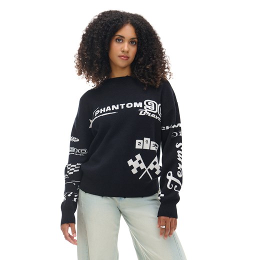 Cropp - Sweter w racingowym stylu - czarny ze sklepu Cropp w kategorii Swetry damskie - zdjęcie 175133581