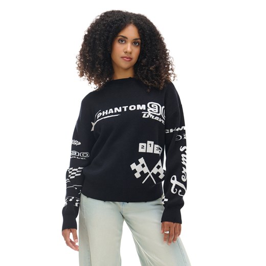 Cropp - Sweter w racingowym stylu - czarny Cropp M Cropp