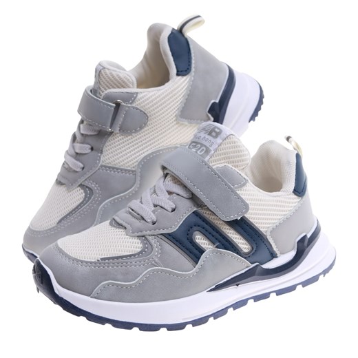 Szaro granatowe dziecięce buty sportowe sneakersy /A8-2 16818 T382/ 34 Pantofelek24.pl