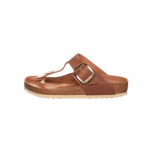 Birkenstock Skórzane japonki &quot;Gizeh Big Buckle&quot; w kolorze jasnobrązowym ze sklepu Limango Polska w kategorii Klapki damskie - zdjęcie 175136270