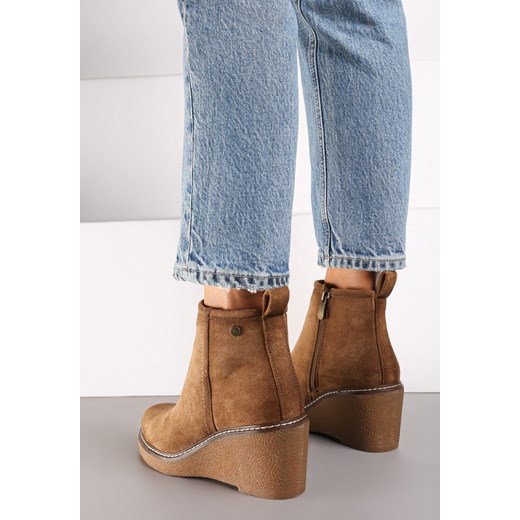 Botki Renee brązowe casual jesienne 