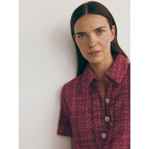 Sukienka Reserved z krótkim rękawem prosta z tkaniny 