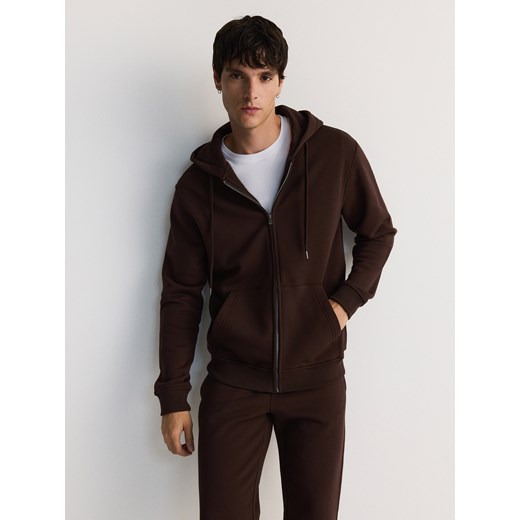 Reserved - Bluza z kapturem - ciemnobrązowy Reserved XL Reserved