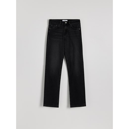 Reserved - Jeansy straight z wysokim stanem - czarny Reserved 34 Reserved