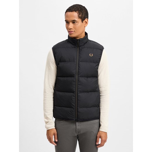 Fred Perry Kamizelka męska Mężczyźni czarny jednolity ze sklepu vangraaf w kategorii Kamizelki męskie - zdjęcie 175145072