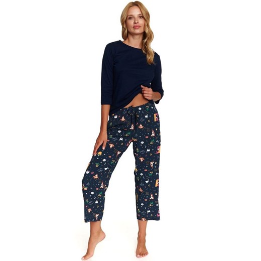 Doctor Nap dwuczęściowa piżama damska PM.7162, Kolor granatowy-wzór, Rozmiar 2XL, Doctor Nap ze sklepu Intymna w kategorii Piżamy damskie - zdjęcie 175148023