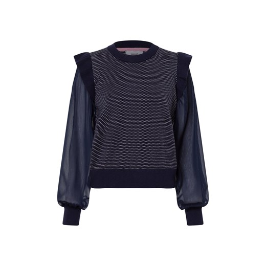 Nümph Sweter damski NUMAGNOLIA Kobiety wiskoza granatowy w kropki ze sklepu vangraaf w kategorii Swetry damskie - zdjęcie 175149032