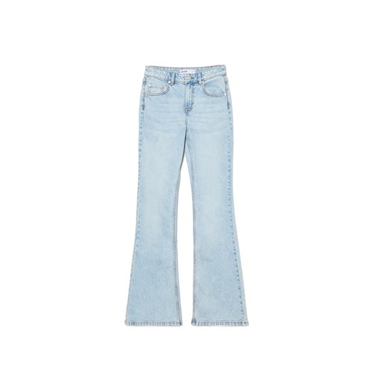 Cropp - Jasne jeansy skinny flare - niebieski Cropp 38 Cropp