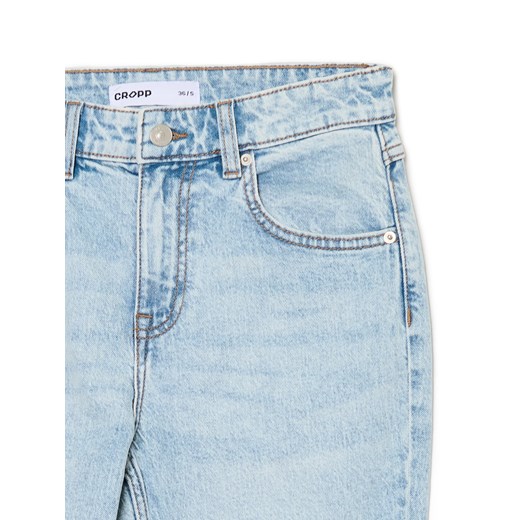 Cropp - Jasne jeansy skinny flare - niebieski Cropp 40 Cropp