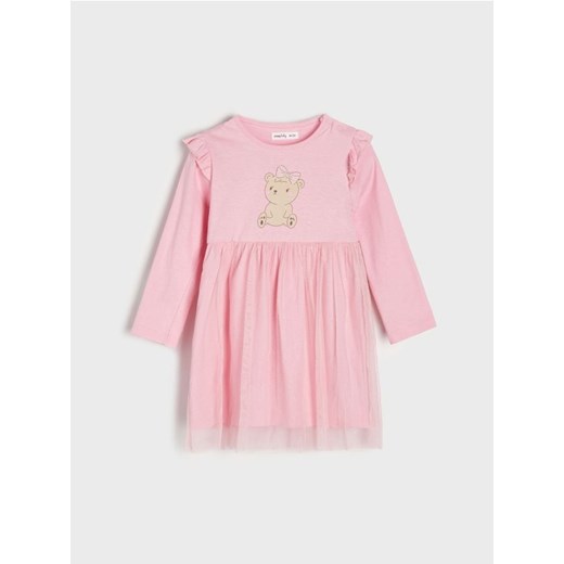 Sinsay - Sukienka z tiulem - różowy ze sklepu Sinsay w kategorii Sukienki niemowlęce - zdjęcie 175150793