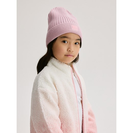 Reserved - Dzianinowa czapka z wiskozą - pastelowy róż ze sklepu Reserved w kategorii Czapki dziecięce - zdjęcie 175151761