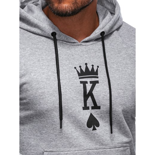 Bluza męska z kapturem 1679B - szara Other L/XL Edoti