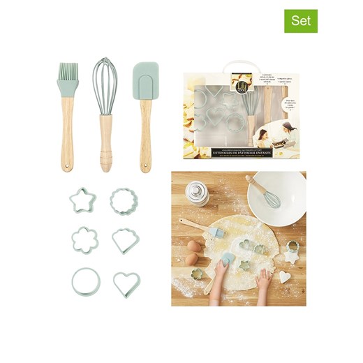 The Home Deco Kids 9-częściowy zestaw dziecięcy w kolorze błękitno-jasnobrązowym do wypieków ze sklepu Limango Polska w kategorii Akcesoria do pieczenia - zdjęcie 175158320