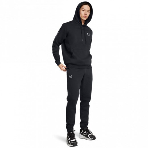 Męskie spodnie dresowe Under Armour UA Icon Fleece Jogger Taping - czarne ze sklepu Sportstylestory.com w kategorii Spodnie męskie - zdjęcie 175165333