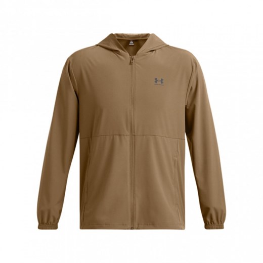 Męska kurtka wiatrówka Under Armour UA Vibe Woven Windbreaker - brązowa ze sklepu Sportstylestory.com w kategorii Kurtki męskie - zdjęcie 175165371