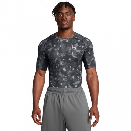 Męska koszulka treningowa Under Armour UA Hg Armour Prtd Ss - szara ze sklepu Sportstylestory.com w kategorii T-shirty męskie - zdjęcie 175165382