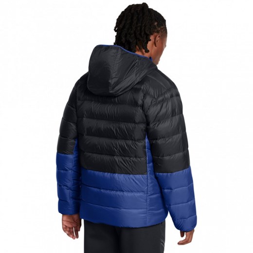 Męska kurtka z puchem naturalnym Under Armour Legend Down Hooded Jacket - czarna ze sklepu Sportstylestory.com w kategorii Kurtki męskie - zdjęcie 175165392