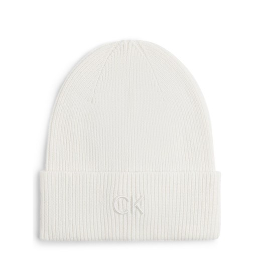 Calvin Klein Czapka damska z zawartością kaszmiru Kobiety Bawełna biały jednolity ze sklepu vangraaf w kategorii Czapki zimowe damskie - zdjęcie 175166353