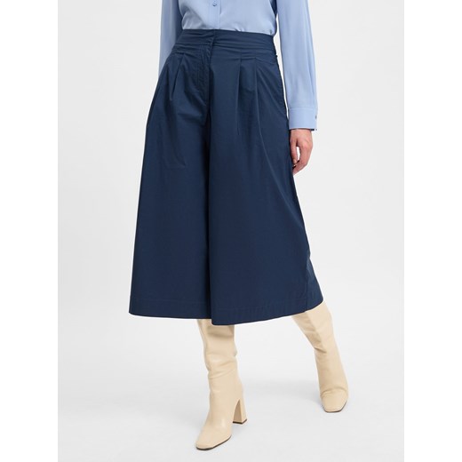 IPURI Spodnie typu culottes Kobiety Bawełna granatowy jednolity ze sklepu vangraaf w kategorii Spodnie damskie - zdjęcie 175166362