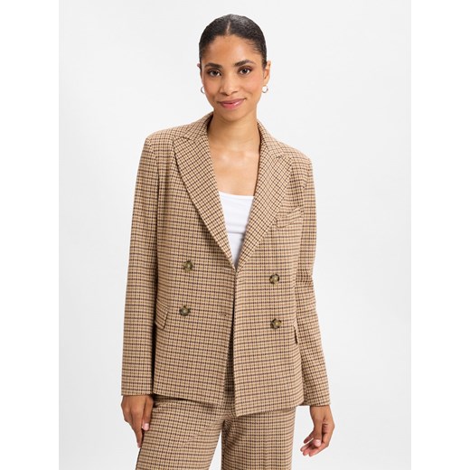 Weekend Max Mara Spodnie - Panetto Kobiety Dżersej wielbłądzi wzorzysty ze sklepu vangraaf w kategorii Spodnie damskie - zdjęcie 175166391