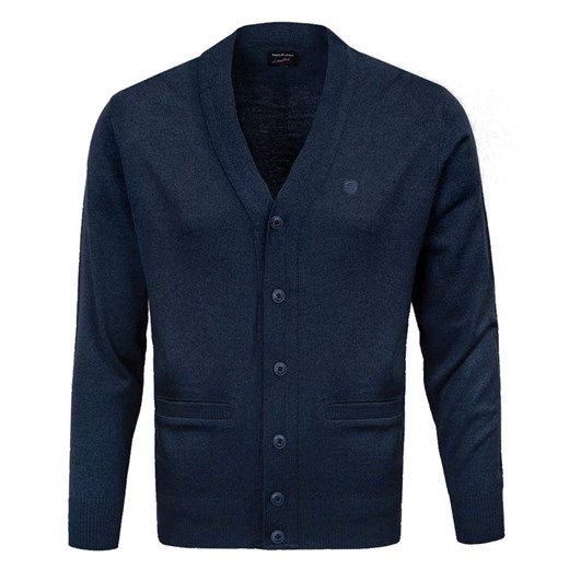 Męski Sweter Wełniany na Guziki - Kardigan - Pako Jeans - Granatowy SWPJNScardONLYgr ze sklepu JegoSzafa.pl w kategorii Swetry męskie - zdjęcie 175167114