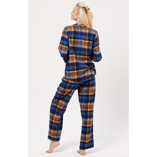 Piżama damska flanelowa z błyszczącą nitką LNS 481, Kolor miodowo-niebieski, Rozmiar S, Key ze sklepu Intymna w kategorii Piżamy damskie - zdjęcie 175171350